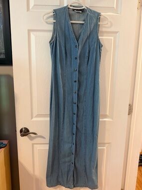 Daniel Hechter Light Blue Sleeveless Denim Maxi Dress